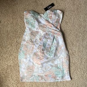 Lulus strapless mini floral dress size xs